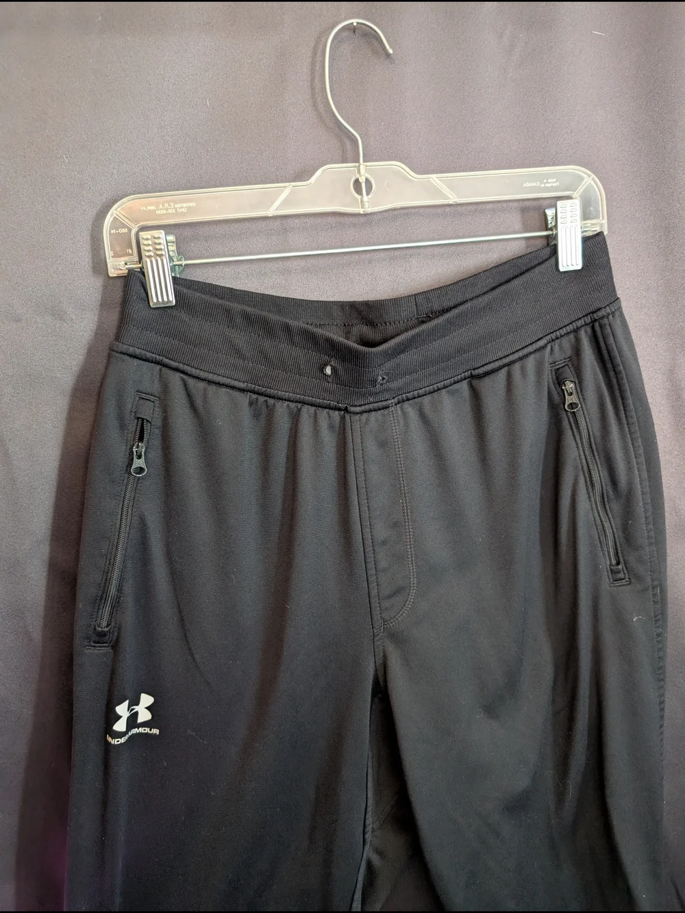 Under Armour Black Athletic Joggers Drawstring Capped Ankles Logo Comfy Track - Picture 2 of 9